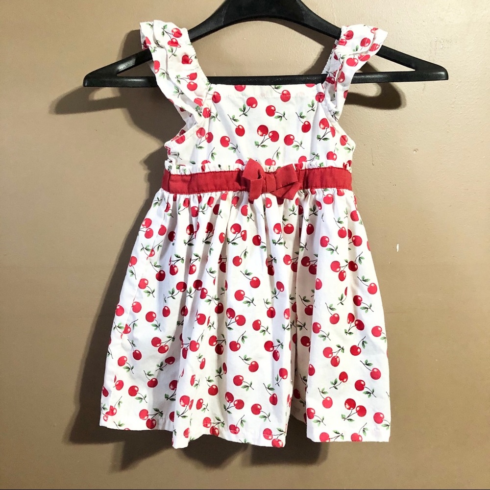 Sweet Baby Girl White W/ Cherry Size 24M Dress